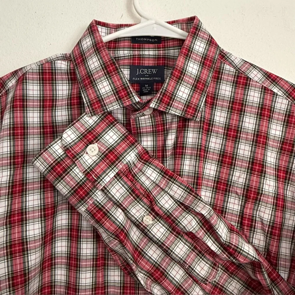 J.‎ Crew Men's Red and White Plaid Shirt Size Medium Button Down